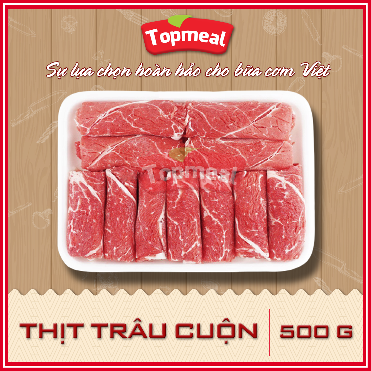 HCM - Thịt trâu cuộn 500g - Thích hợp với các món nướng BBQ, nhúng lẩu,...