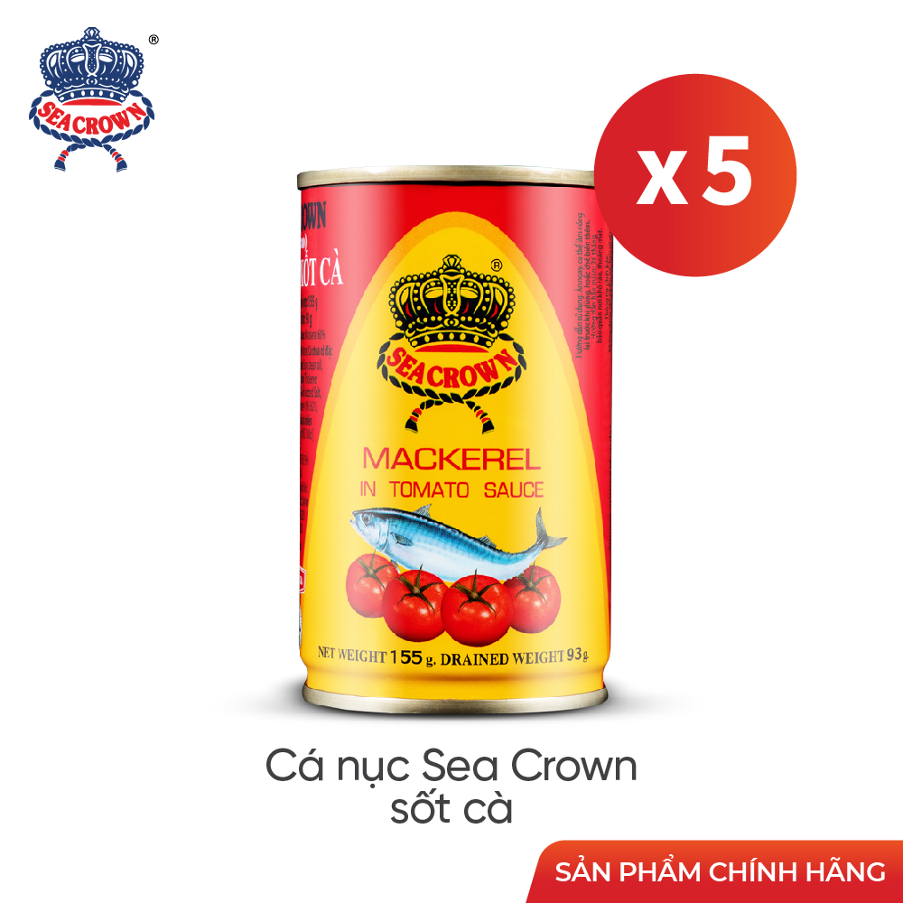 Combo 5 lon cá Nục Sea Crown sốt cà