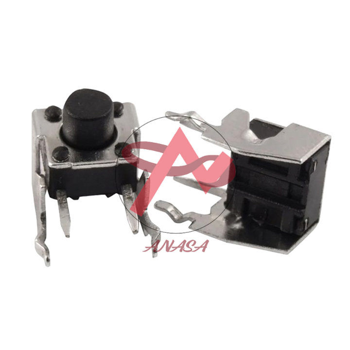 Nút nhấn 4 chân đứng nằm ngang 6x6x5mm