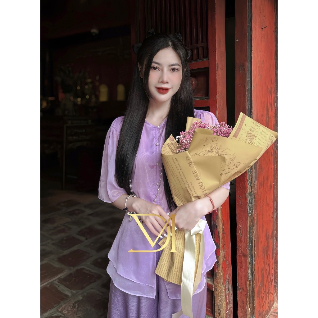 [ ĐỒ LAM ĐI CHÙA HCM ] Bộ chất voan trang nhã cúc ngọc V1