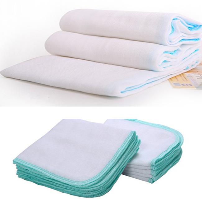 [HCM]Set 01 Khăn tắm 05 Lớp + 10 Khăn sữa 04 Lớp + 10 Khăn sữa 03 lớp (Viền màu giao ngẫu nhiên)