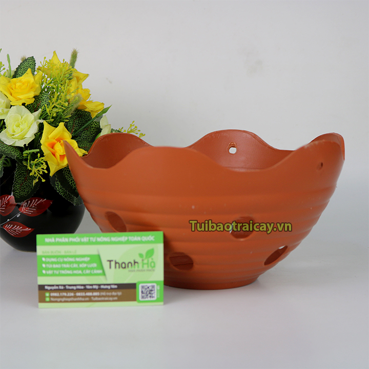 Giỏ trồng lan giả gốm phi 23cm - CN26
