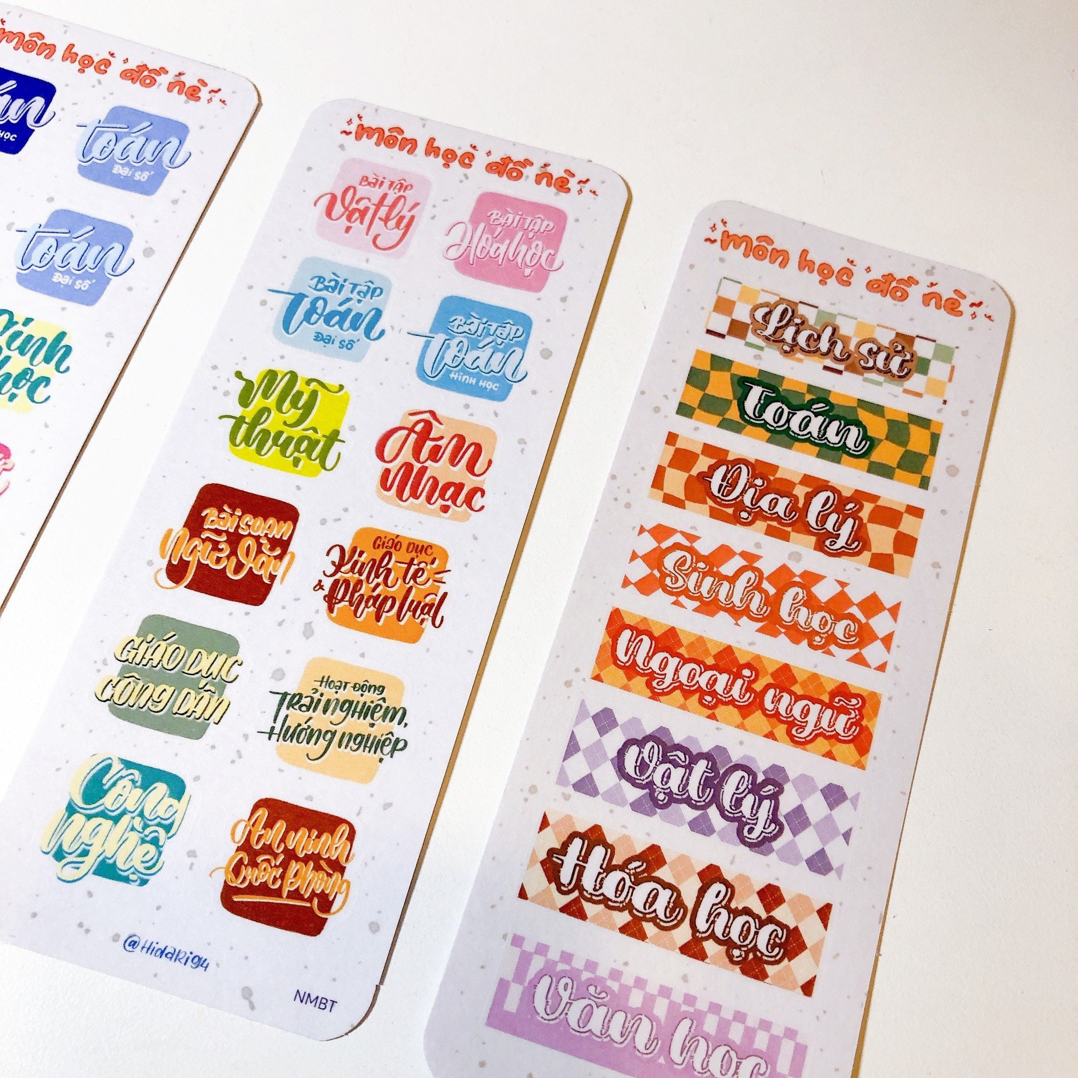 Sticker Môn Học Dễ Thương - Sticker Ham Học - Hidari