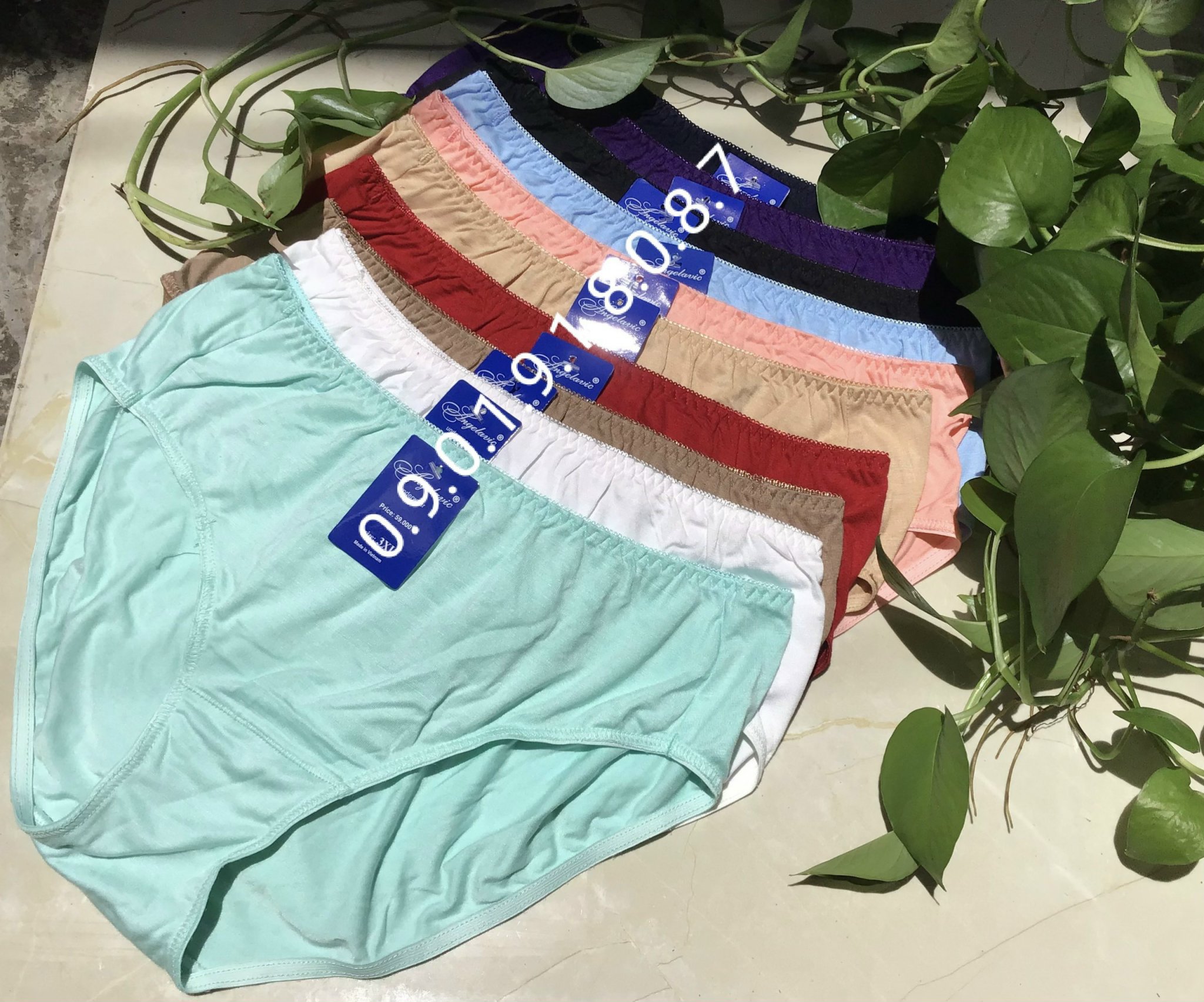 10 Quần Lót Nữ Lưng Cao 48kg Đến 100kg Chất Cotton Mềm Mát Co Giãn Thoải Mái MarketOnline ANCC10
