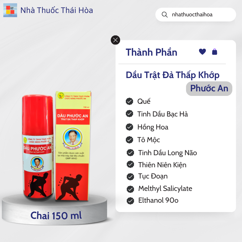 DẦU PHONG THẤP TRẬT ĐẢ PHƯỚC AN CHAI 150ml
