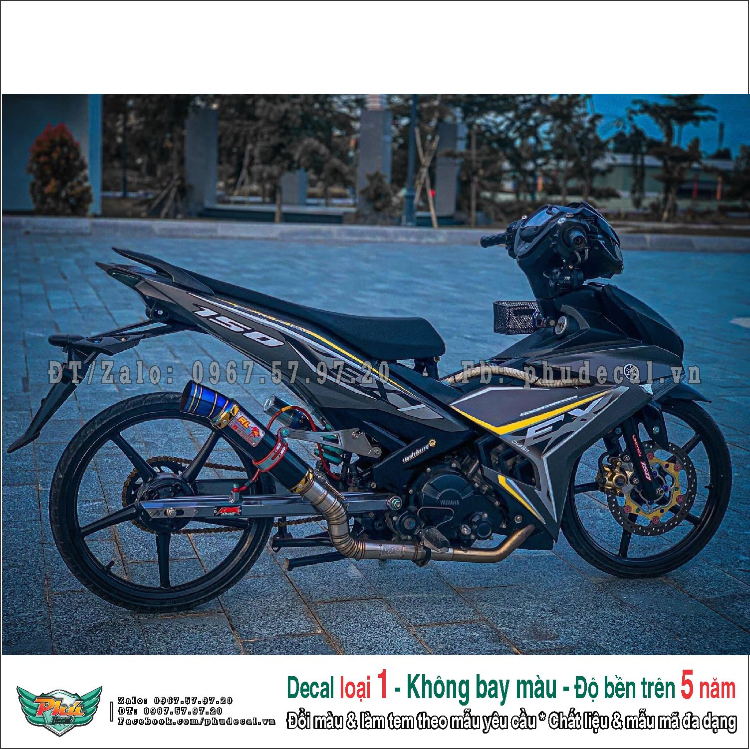 Tem rời exciter 150 ex xám đen