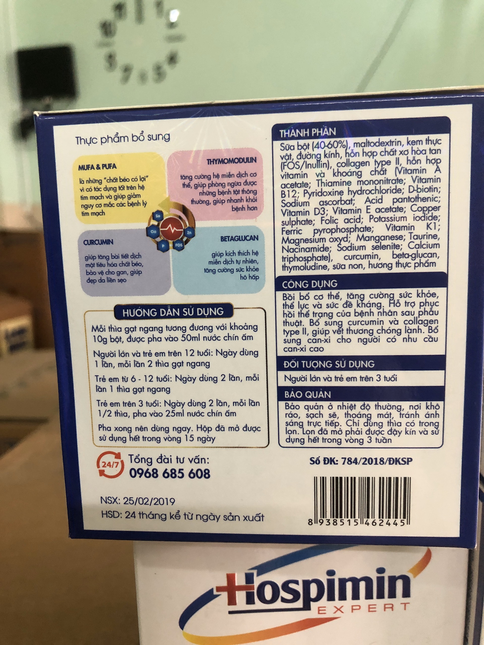 Sữa nghệ HOSPIMIN 150G