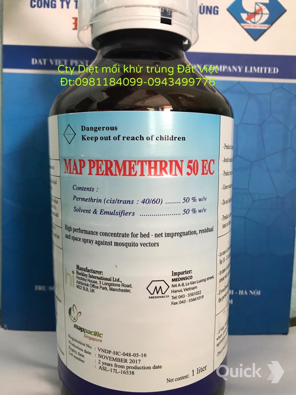 hóa chất diệt côn trùng Anh Quốc Permethrin 50EC chai 1 lít