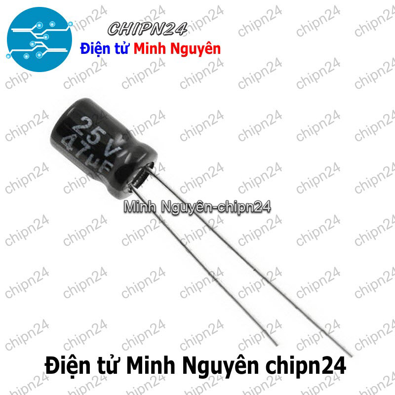 [25 con] (F251) Tụ hóa 47uF 25V Đen (5x8mm) - HH000710