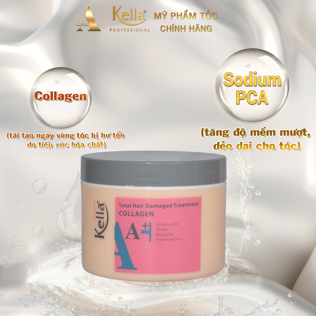 [HCM]Kem hấp dầu dưỡng tóc Kella Colagen A+ 300ml