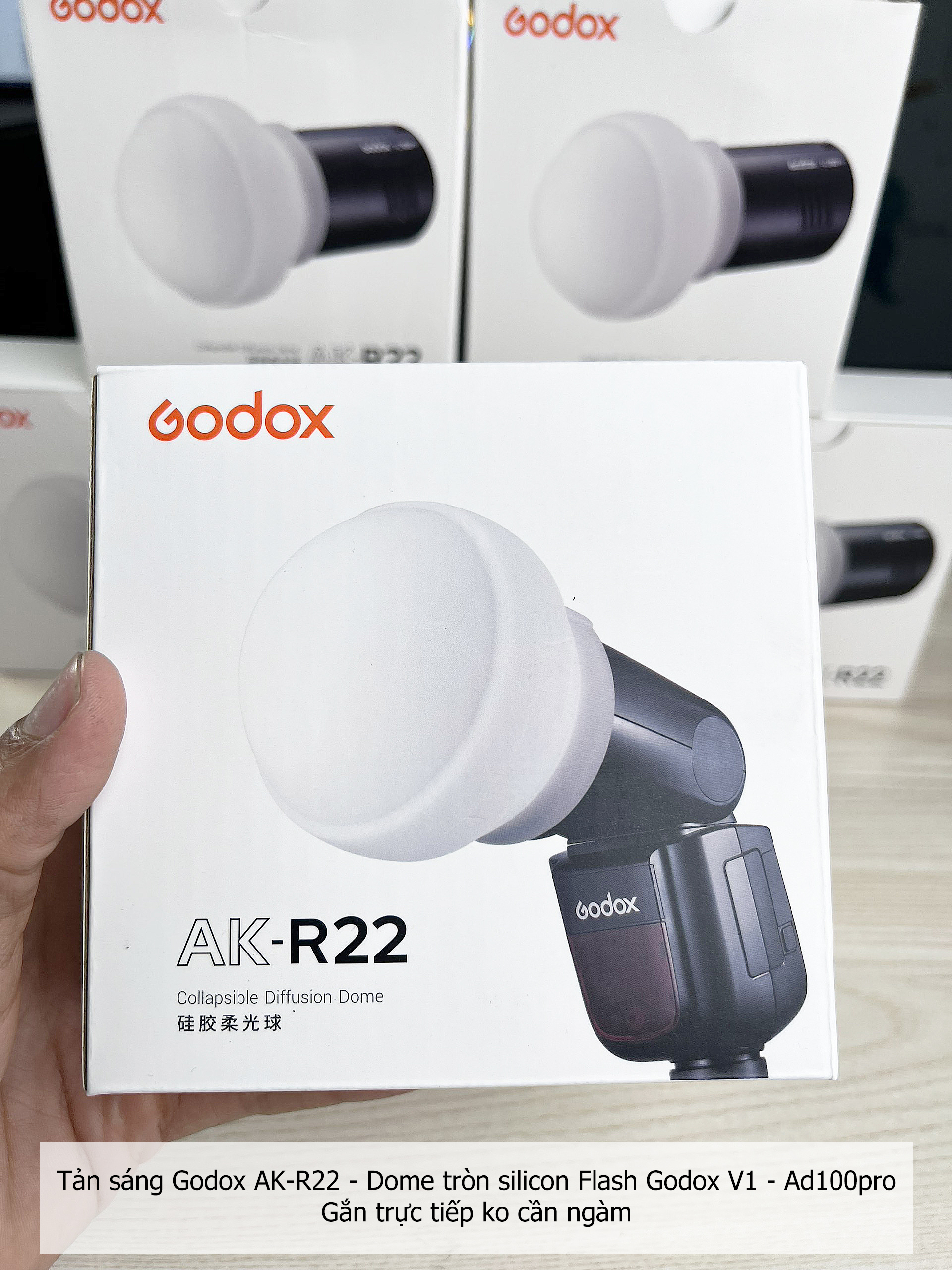 Godox AK-R22 Diffuser Dome silicon tản sáng Flash Godox V1