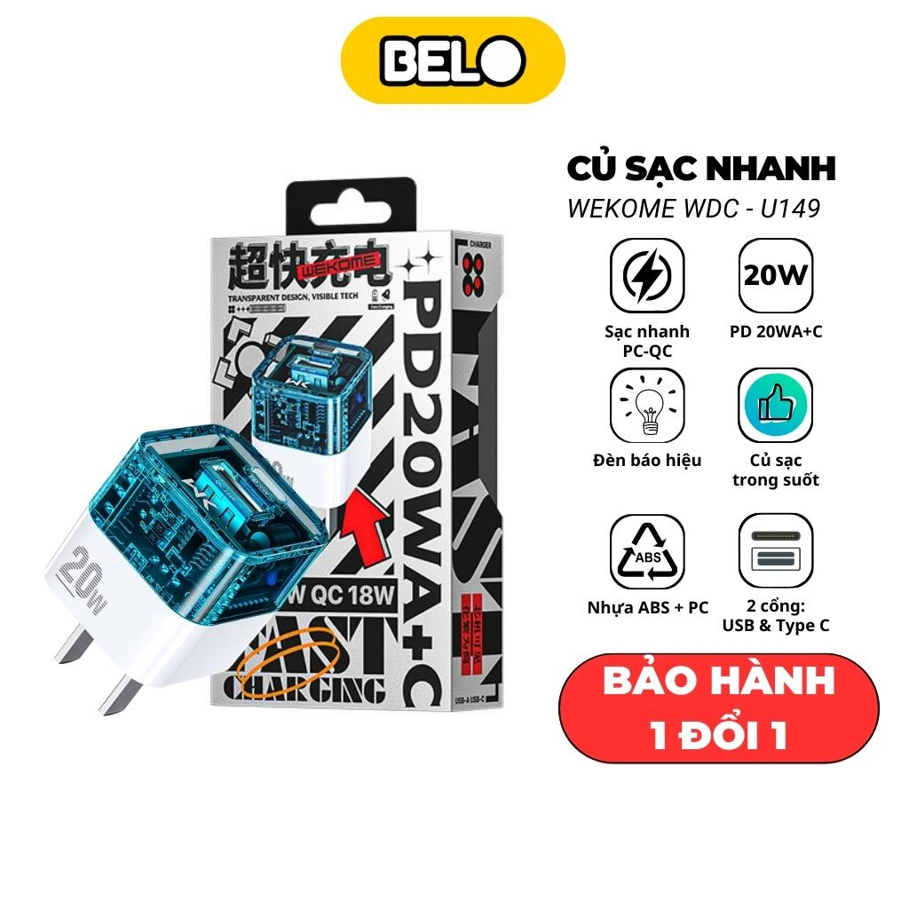 Củ sạc nhanh, cốc sạc nhanh wekome wdc-u149 pd 20w – belo