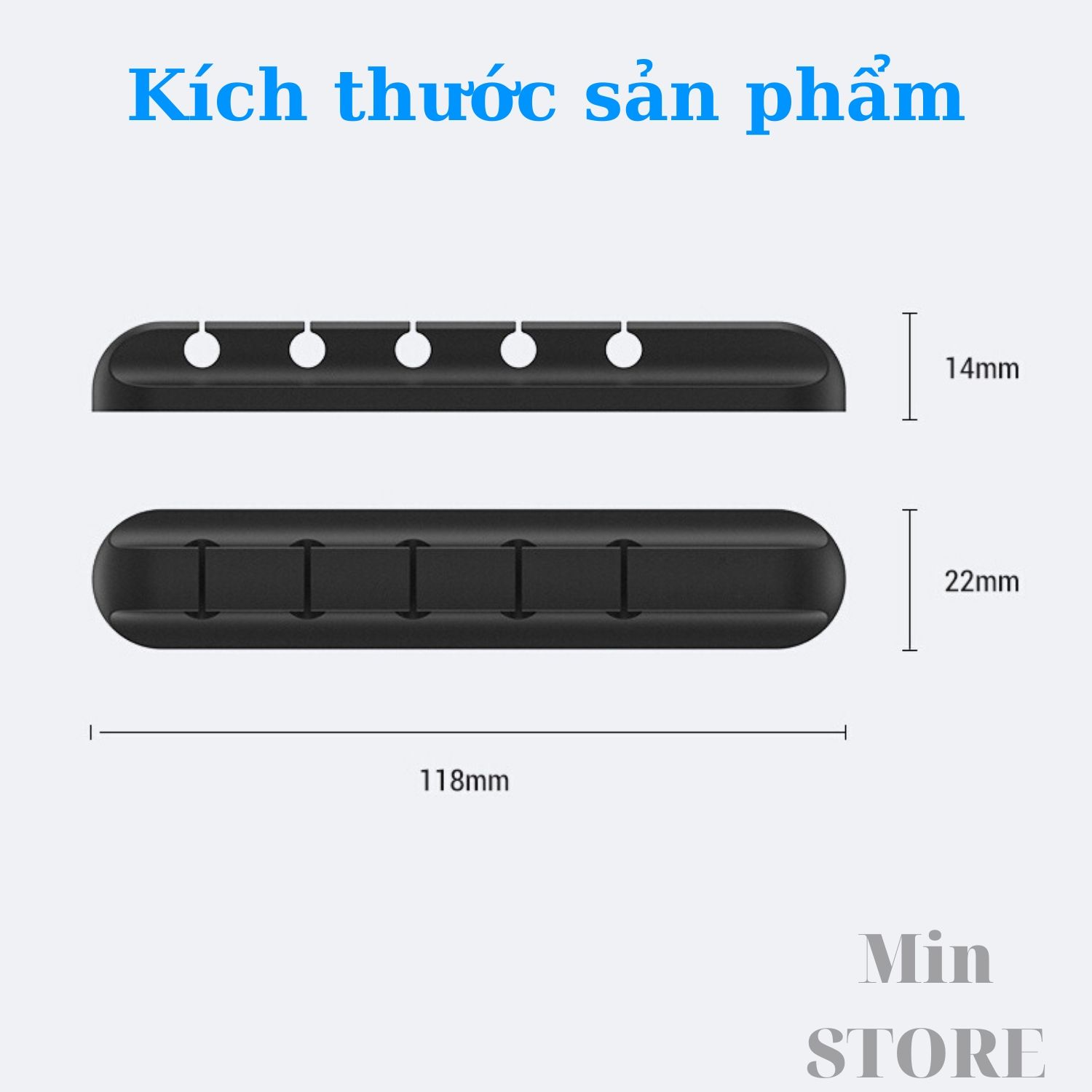 Đế đỡ cố định dây cáp sạc tai nghe dây điện dây chuột - 3 Size - Kèm miếng dán 3M - Min STORE