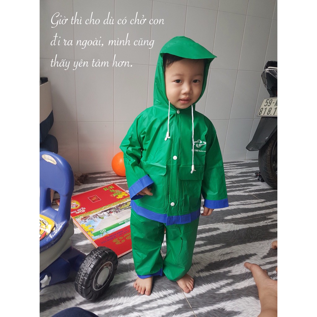 Bộ áo mưa bé trai gái từ 4 đến 10 tuổi