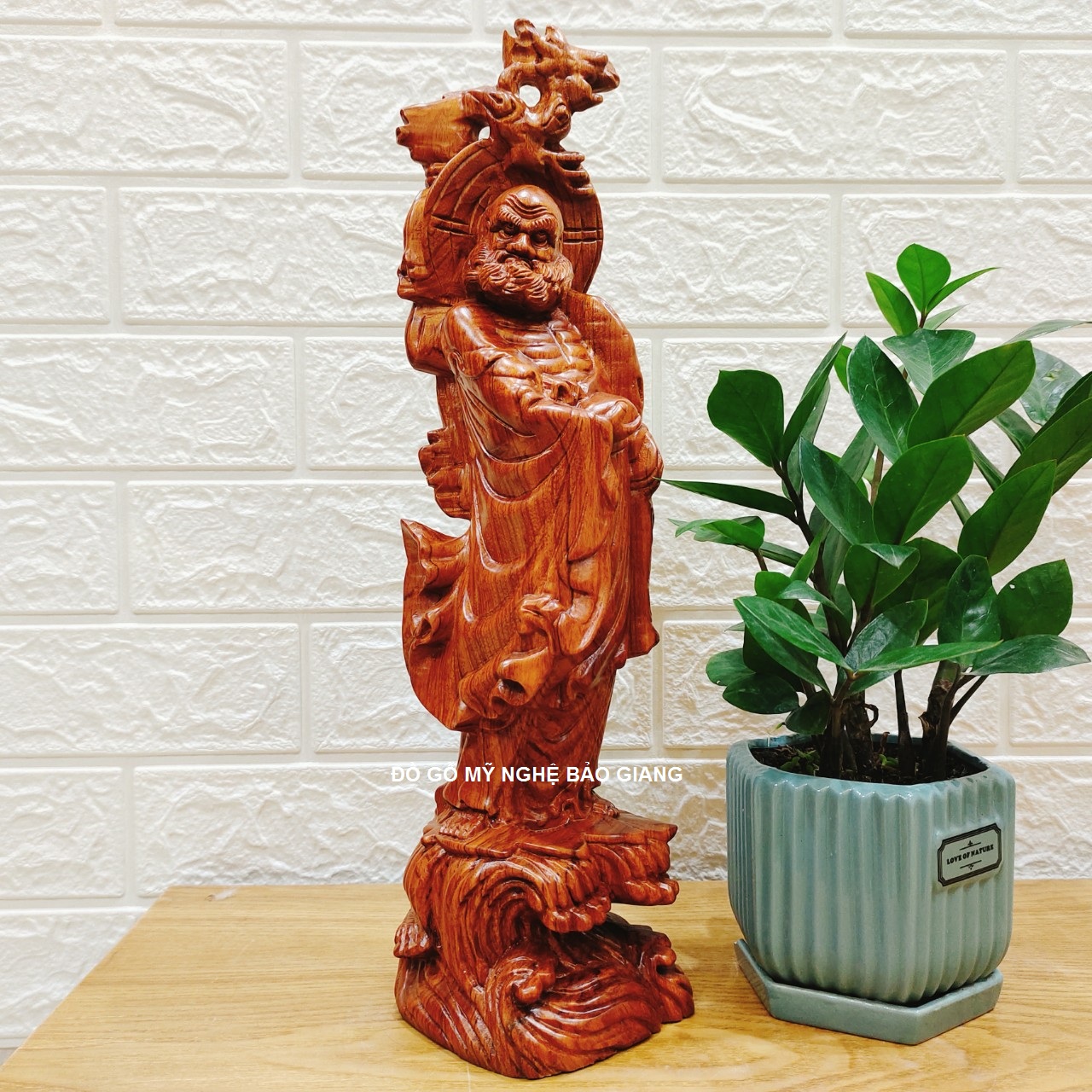 Tượng đạt ma sư tổ gỗ hương cao 40 cm cực đẹp