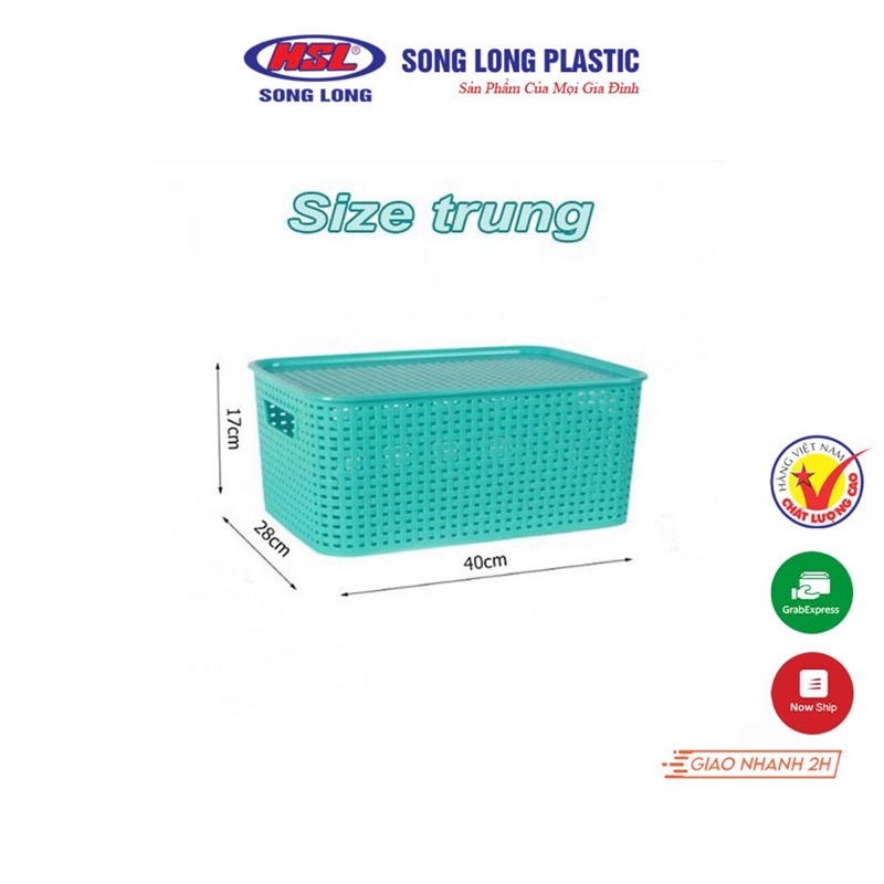 [CHÍNH HÃNG] GIỎ ĐỰNG ĐỒ CÓ NẮP ĐẬY NHỰA SONG LONG