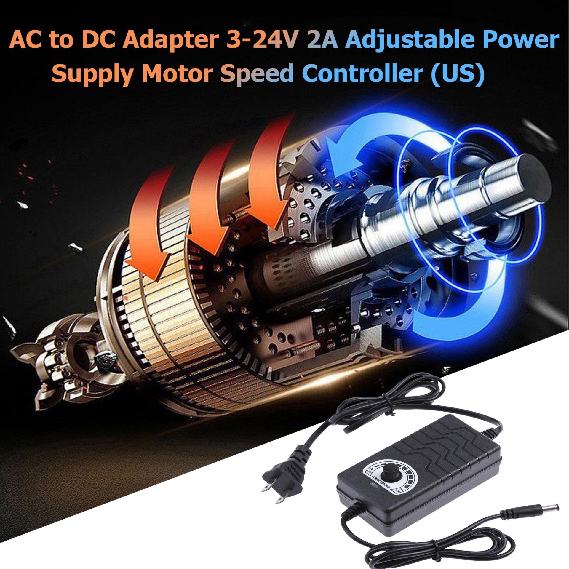 Ac to dc adapter 1 - 24v 2a adjustable power supply motor speed controller - us - intl