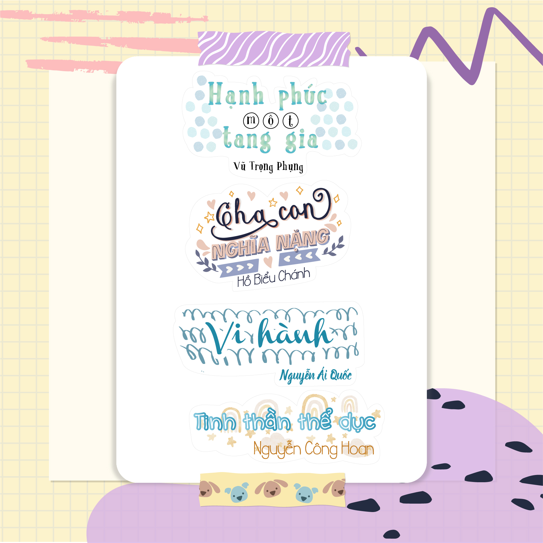 Nhãn dán sticker môn học 11 - Tựa bài ngữ văn