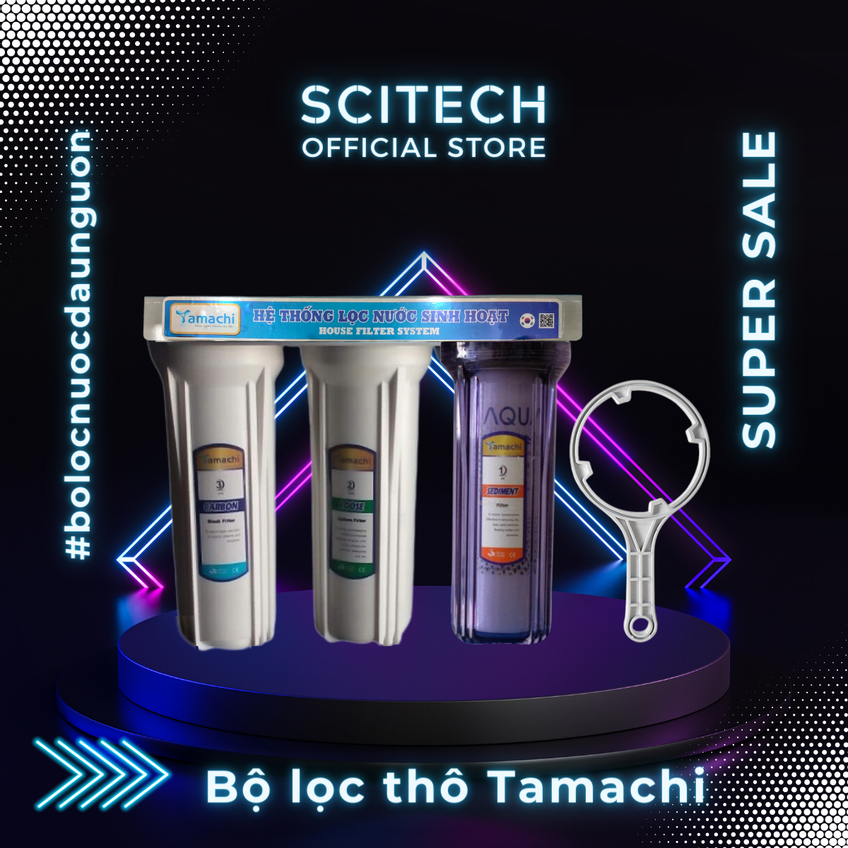 [HCM]Bộ lọc nước sinh hoạt 10 inch Tamachi by Scitech (Bộ ba - Bộ lọc thô) - Scitech Water