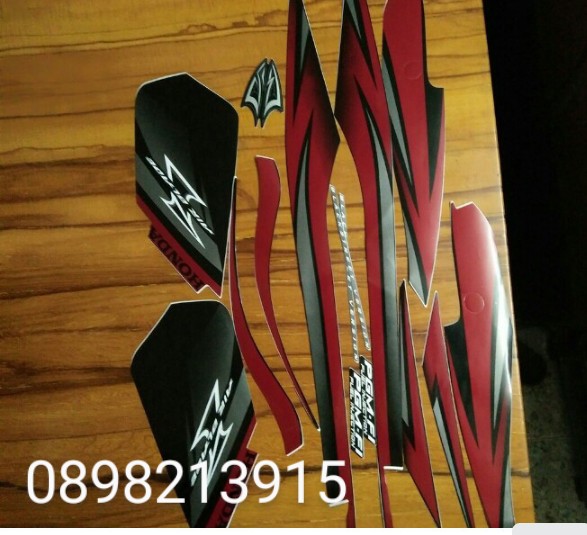 Bộ tem air blade Thái màu đỏ 2010 màu đỏ tem 3 lớp theo xe