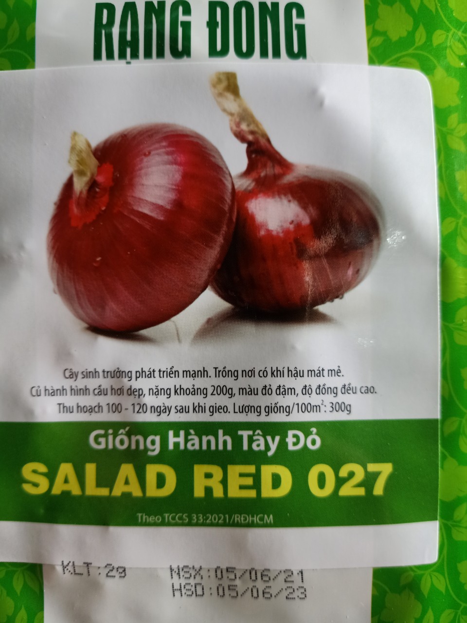 Hạt Giống Hành Tây Đỏ Gói 2gr - SALAD RED 027