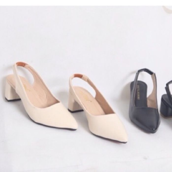 Giầy Cao Gót Mũi Nhọn 5P Quai Chun Mã KHC8