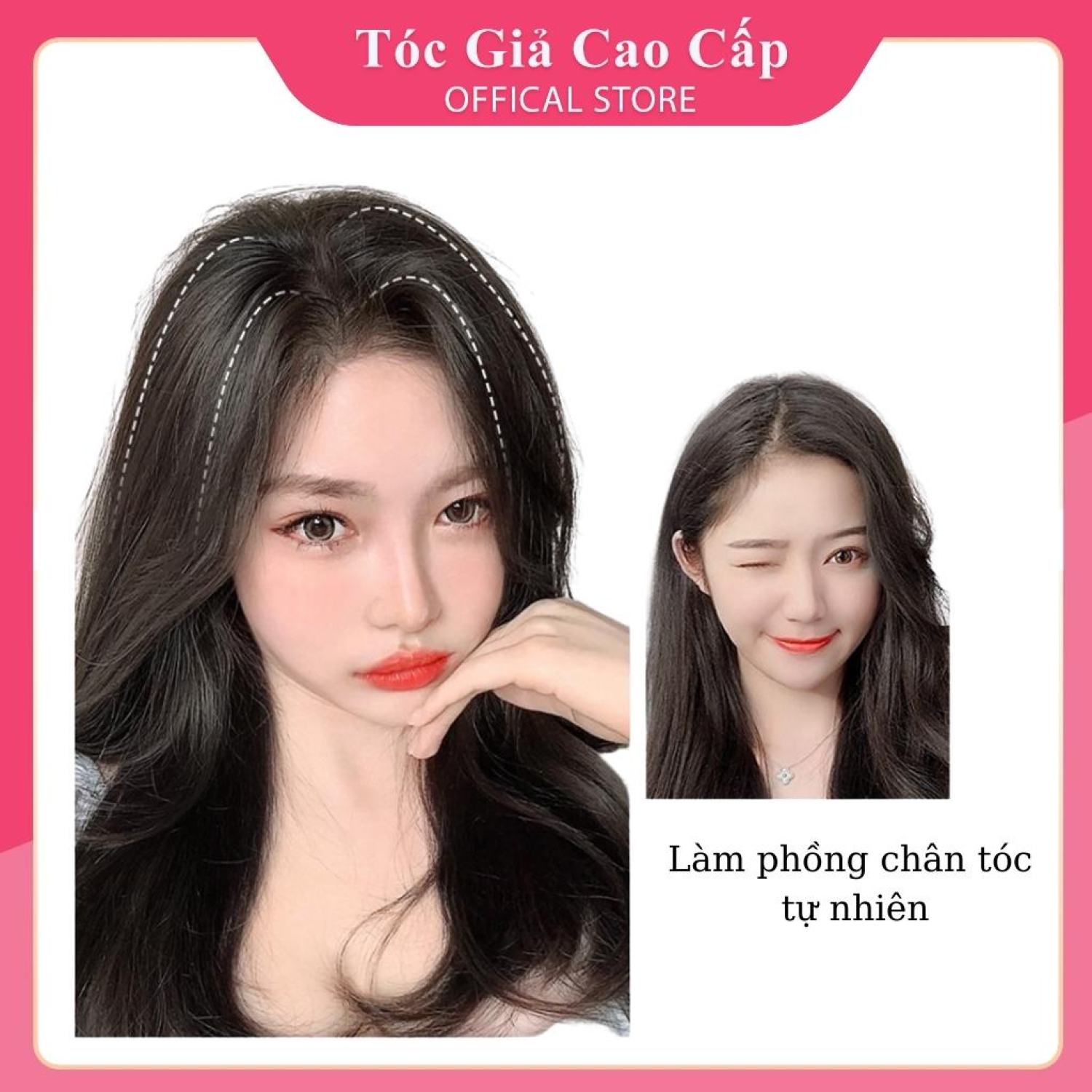 [Mã FAMARAL1 giảm 10K đơn 50K]Tóc giả kẹp phồng chân tóc nữ phong cách hàn quốc 20cm.