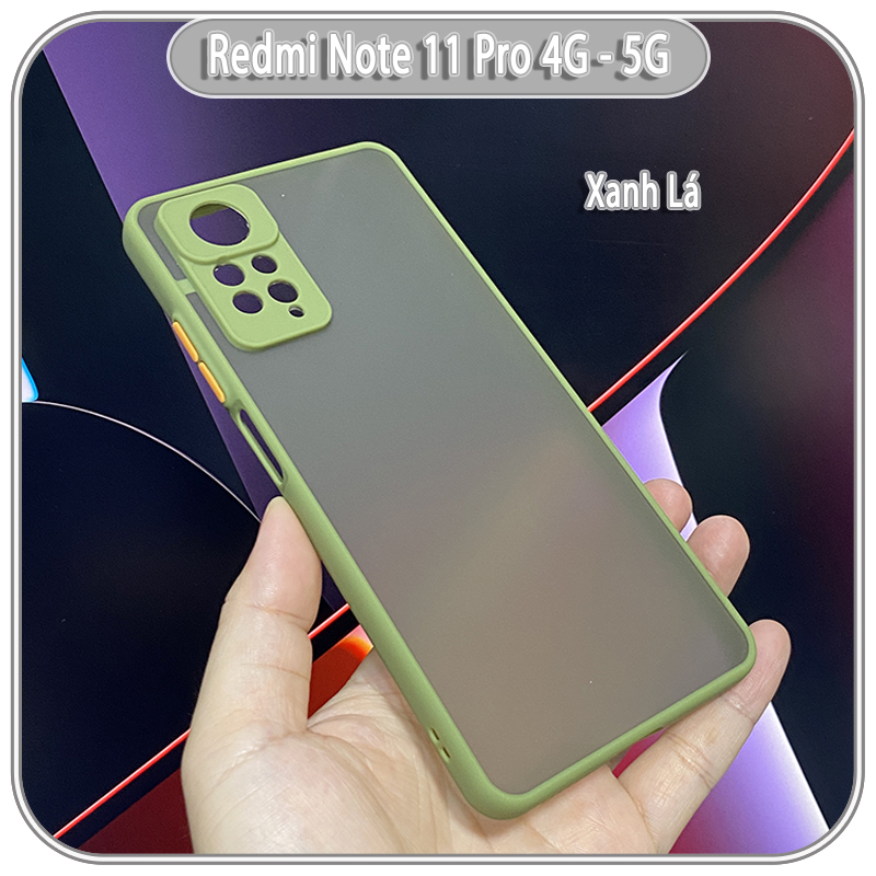 Ốp lưng cho xiaomi redmi note 11 pro 4g - 5g, redmi note 12 pro 4g nhám viền màu che camera