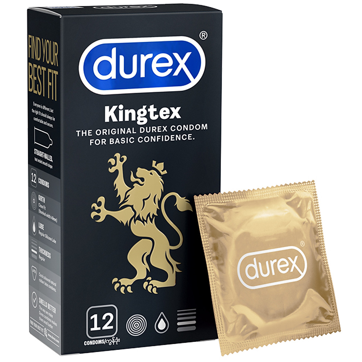 Bao cao su size nhỏ Durex Kingtex 49mm - Siêu Mỏng - Ôm sát không lo tuột