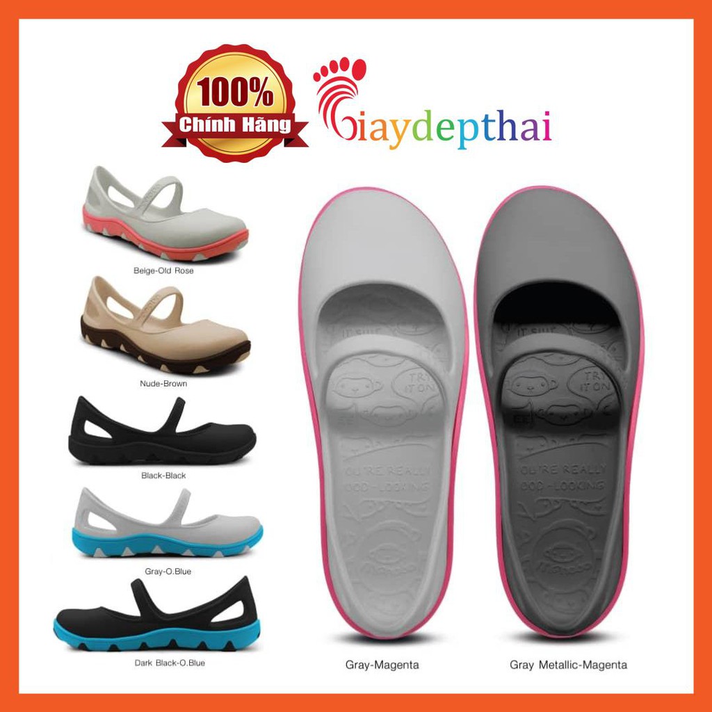 HCM Giày nhựa nữ Thái Lan Monobo Tammy đế trái tim đi mưa hai lớp siêu bền
