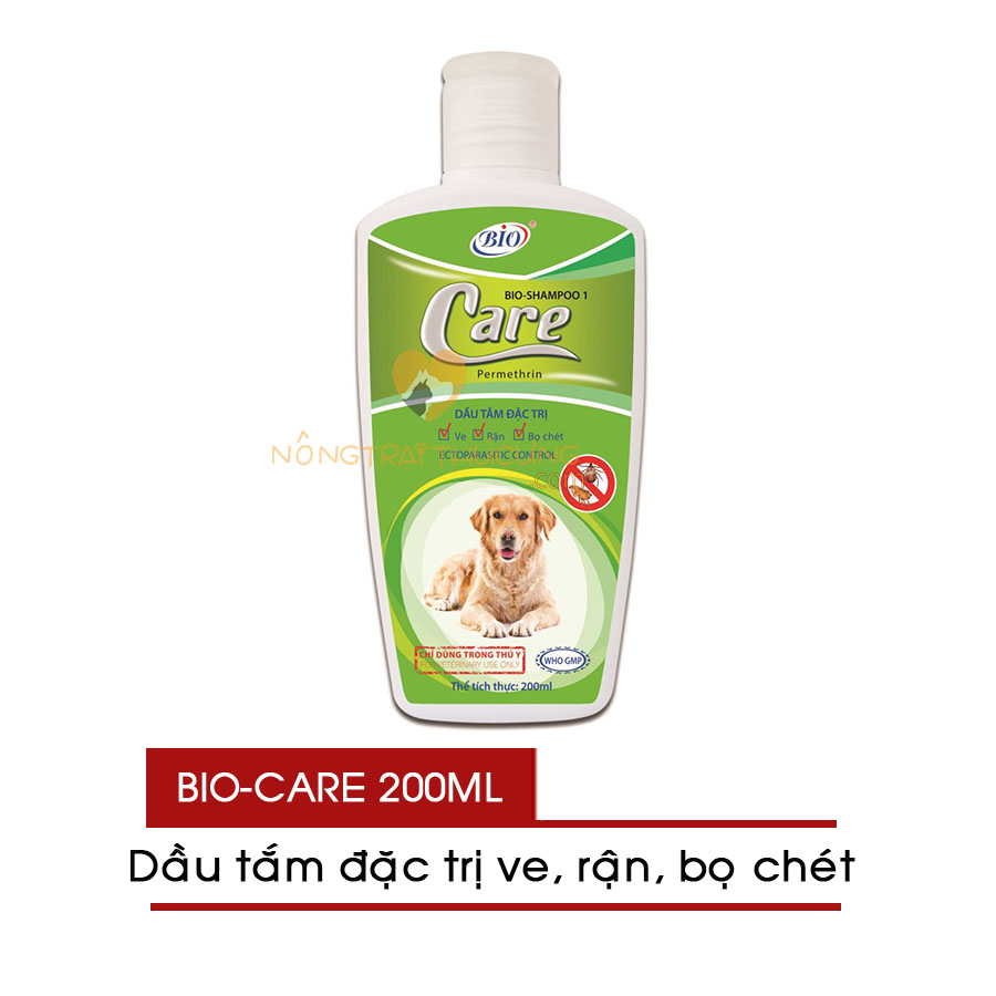 Sữa tắm diệt ve rận, bọ chét Bio Care 200ml  cho chó mèo - [Nông Trại Thú Cưng]