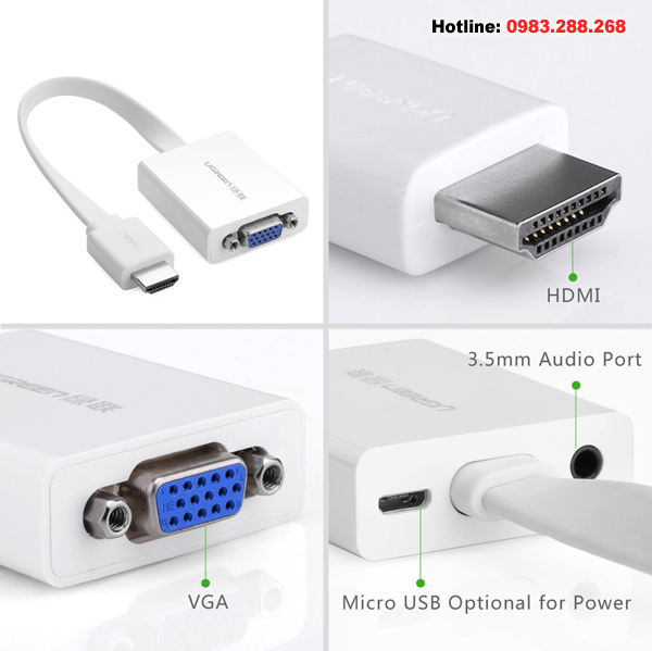 Cáp chuyển HDMI sang VGA Ugreen 40247