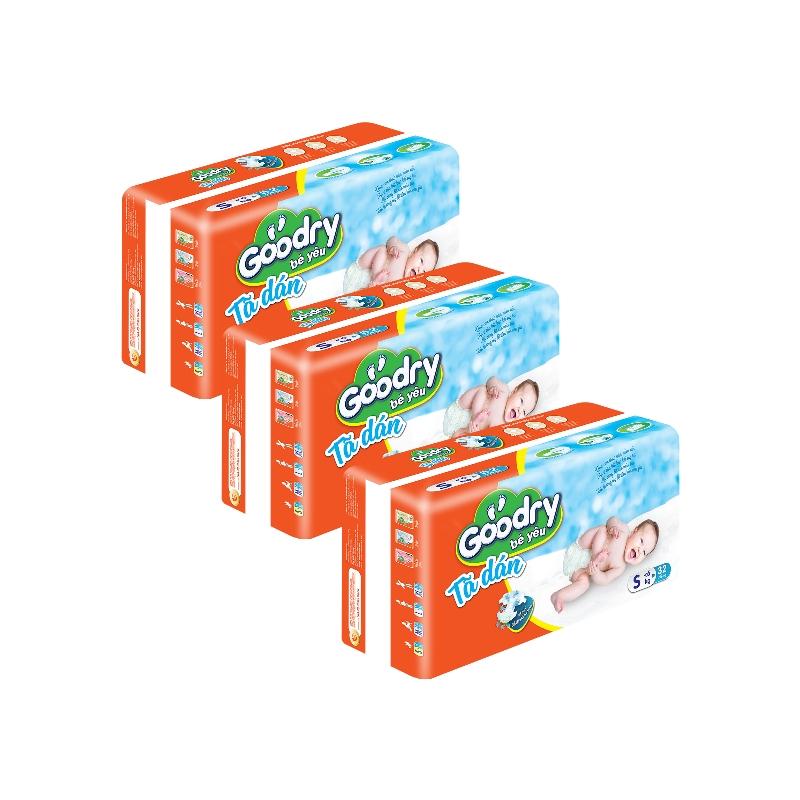 Combo 3 - Tã dán Goodry [S46/ M42/ L38/ XL34] Miếng