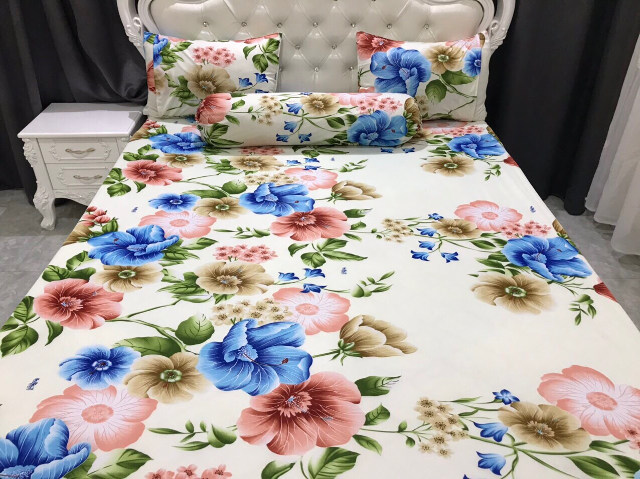 Bộ Drap Thun Hàn Quốc mát lạnh 4 món