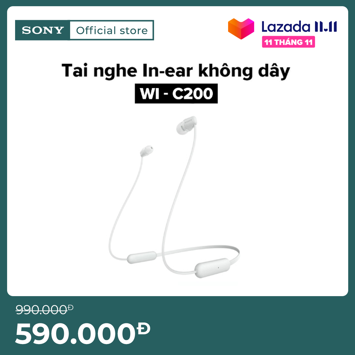 [HÀNG CHÍNH HÃNG] Tai nghe In-ear không dây WI-C200
