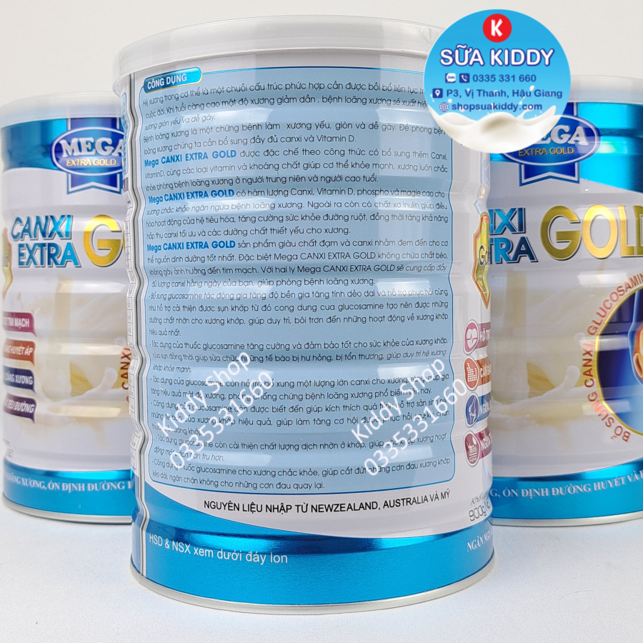 [FREESHIP+MGG] Sữa canxi cho người già Canxi Extra Gold lon 900g [Mua 1 tặng 1]