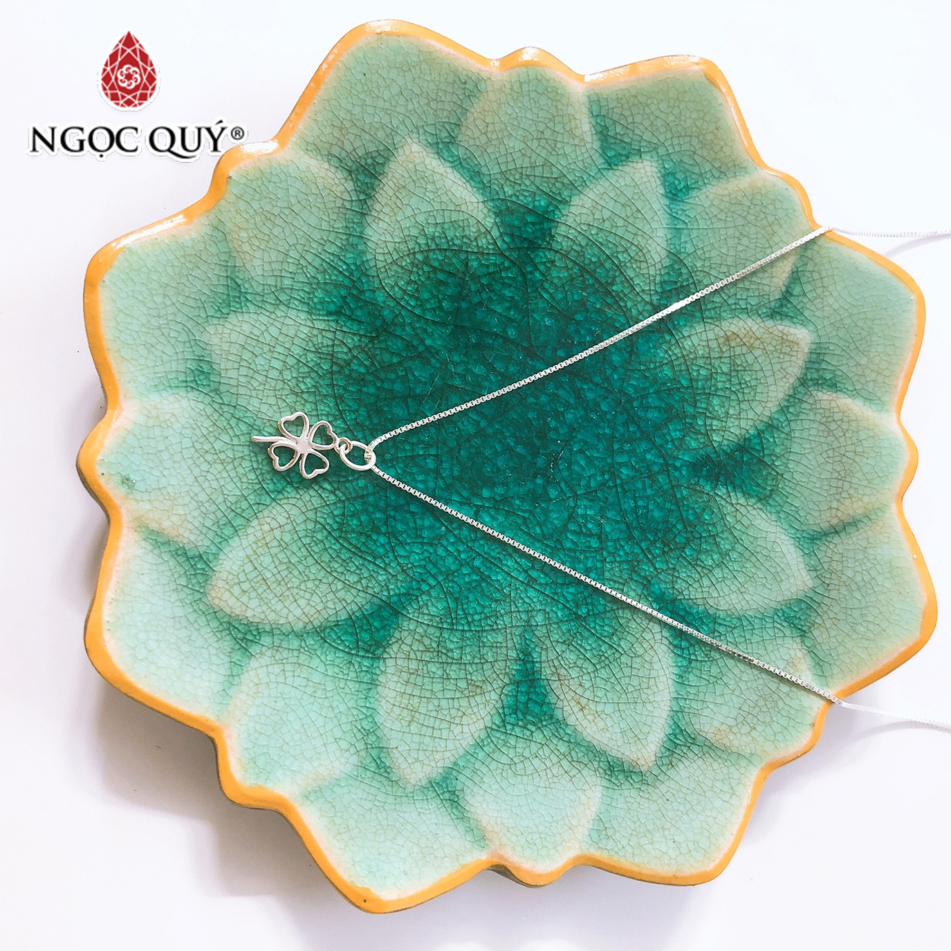 Dây chuyền bạc mặt cỏ 4 lá - Ngọc Qúy Gemstones