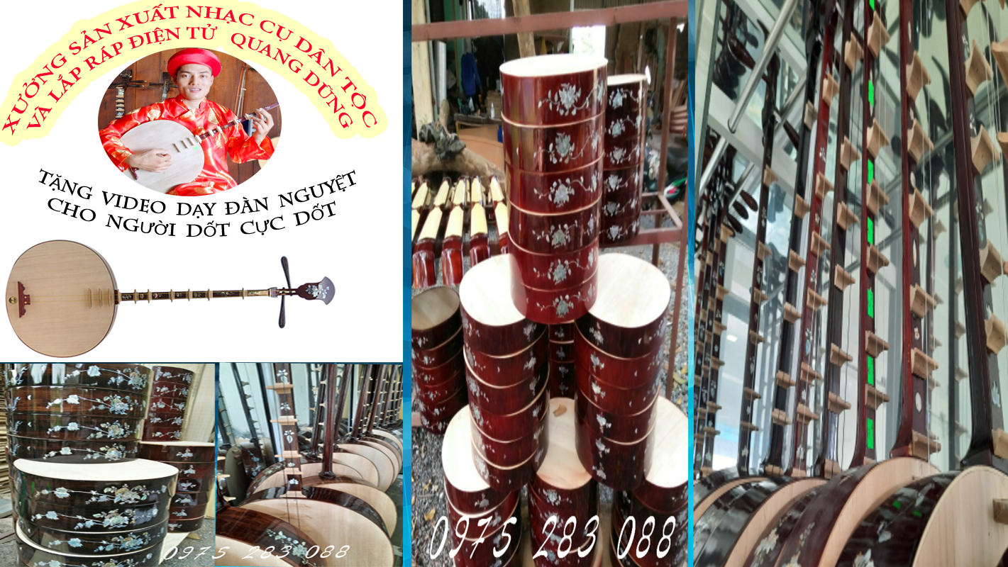 Đàn nguyệt gỗ đen không khảm