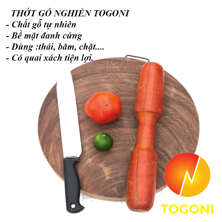 Thớt gỗ nghiến cao cấp Togoni D29cm dày 4cm