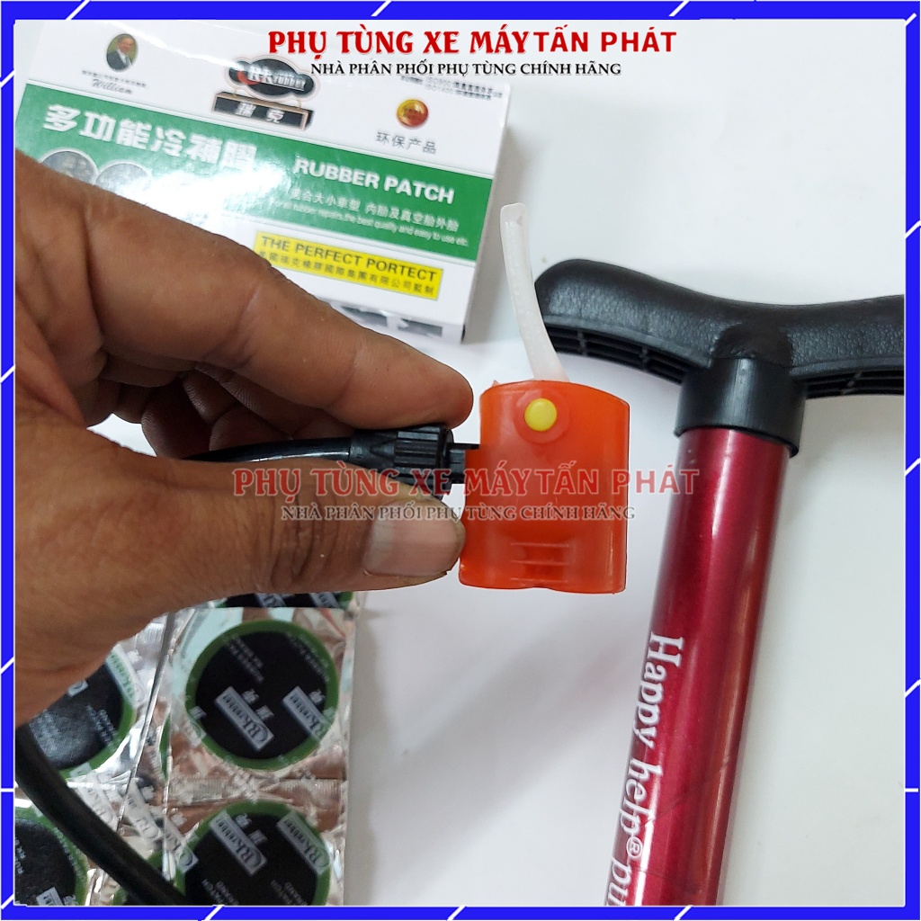 Bộ Vá Ruột - Săm Xe Máy Xe Đạp 6 Món Miếng Vá Tròn (Bơm Mini 30cm Màu giao ngẫu nhiên)