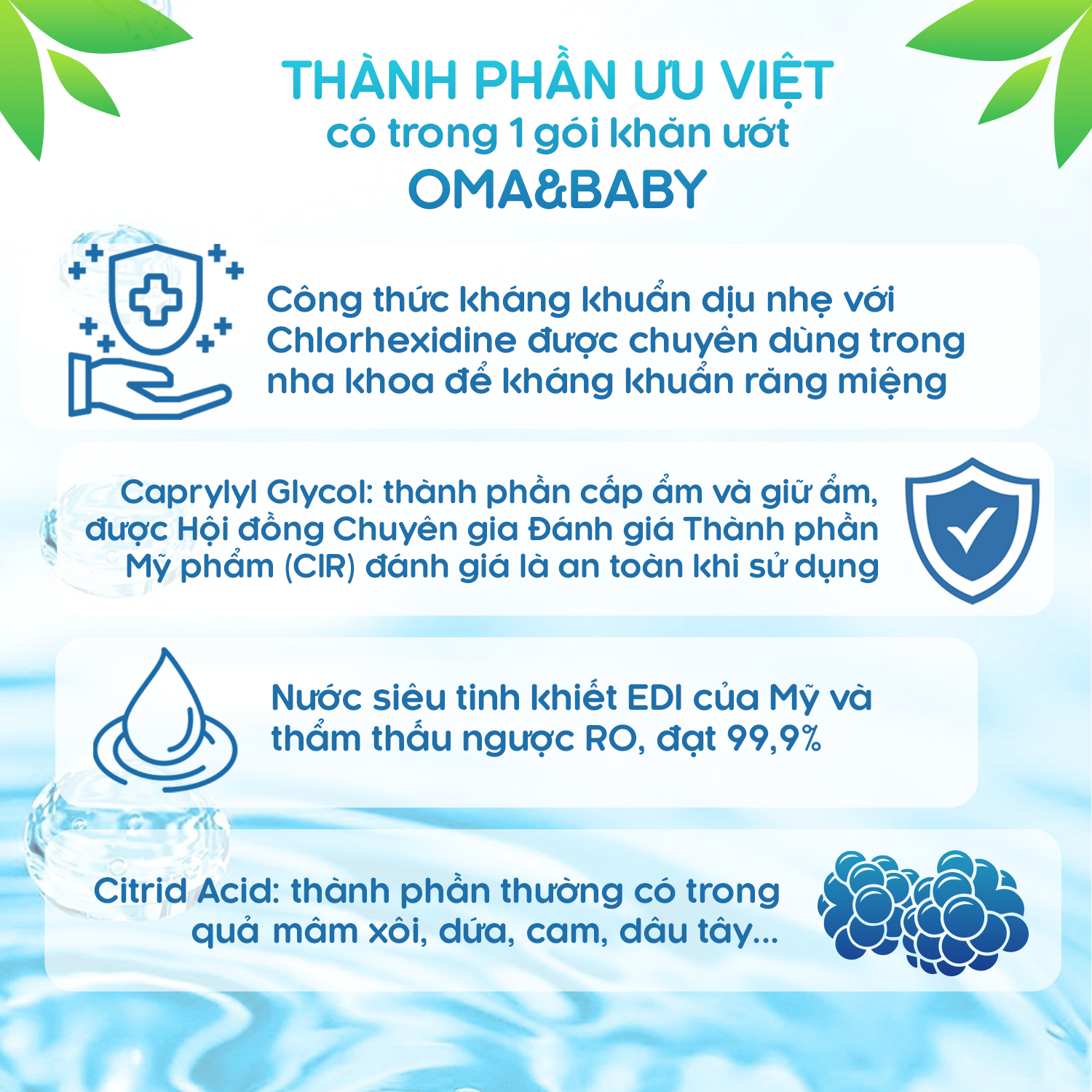 Khăn Ướt Cho Bé OMA & Baby Không Mùi