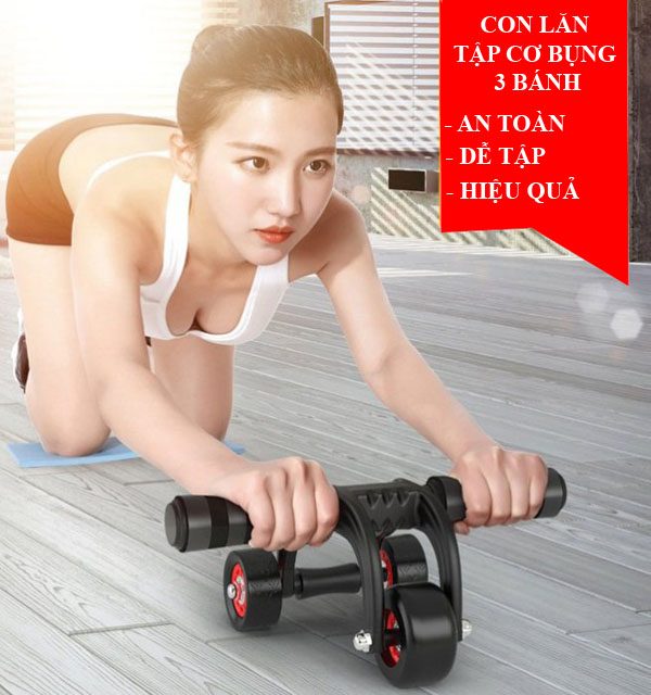 Con lăn tập cơ bụng 3 bánh xe cải tiến vượt trội -TPS