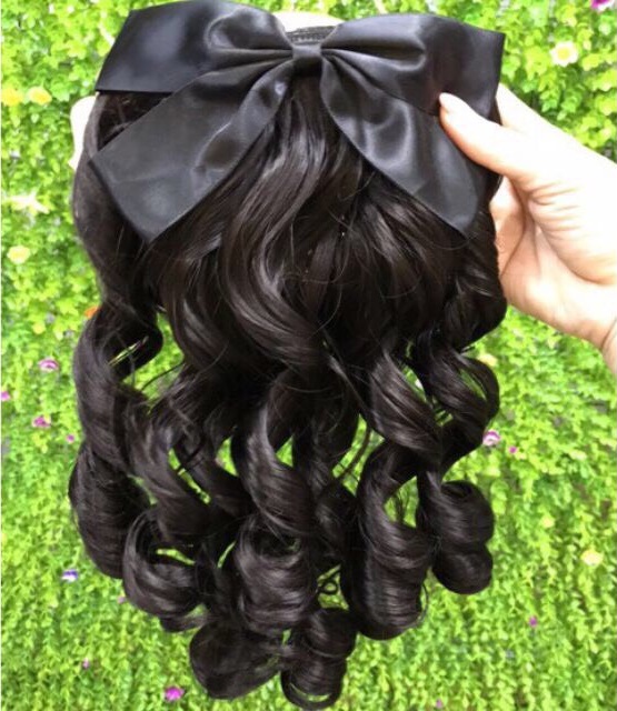 Tóc giả kẹp nơ trung niên B04 💖FREESHIP💖 tóc giả nữ, búi tóc giả, tóc giả hóa trang, tóc cổ trang Sỉ 60k