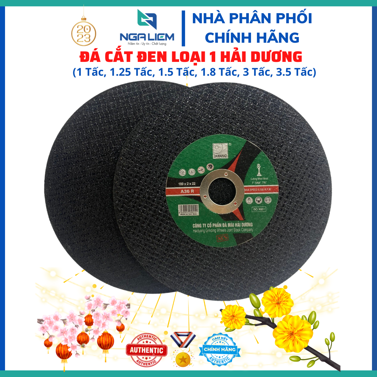 Đá Cắt Sắt Inox Đen Loại 1 Hải Dương (1 Tấc, 1.25 Tấc, 1.5 Tấc, 1.8 Tấc, 3 Tấc, 3.5 Tấc)