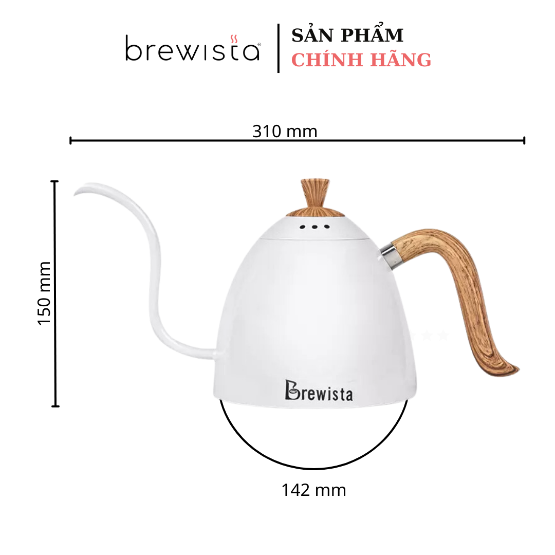 Ấm rót cà phê pour over Brewista 700ml - Màu trắng