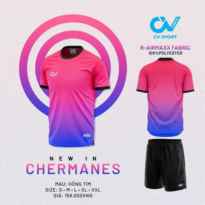 Bộ quần áo thể thao đá bóng riki cv c01 - chermanes - co giãn, thấm hút mồ hôi
