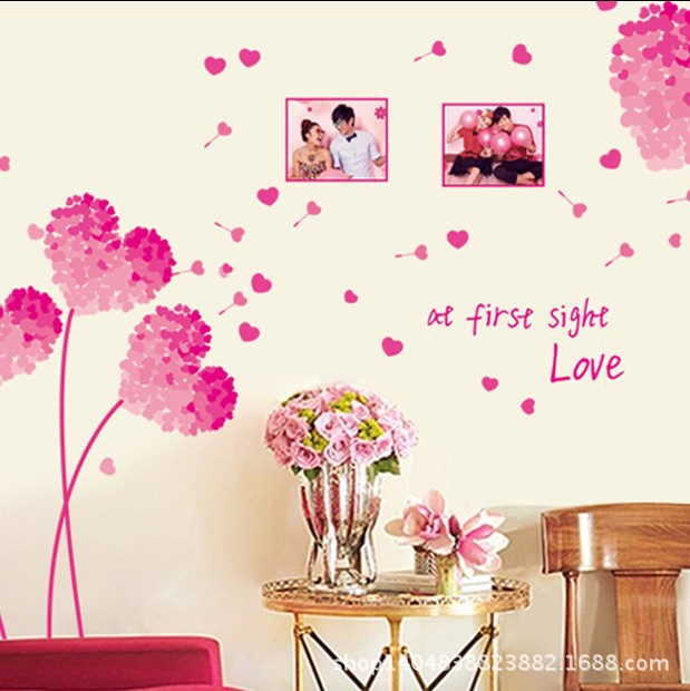 Decal dán tường HÌNH TRÁI TIM LÃNG MẠN