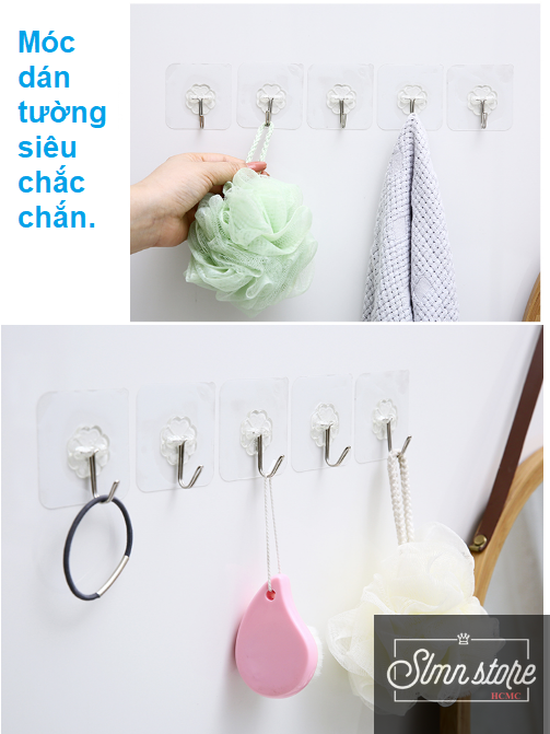 [HCM]Móc dán tường siêu dính 6x6cm. COMBO 50 móc