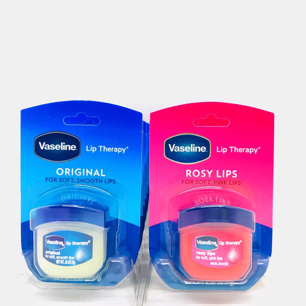 Sáp Dưỡng Môi Mềm Mịn Vaseline Original/ Rosy Lips 7g ( DATE MỚI)