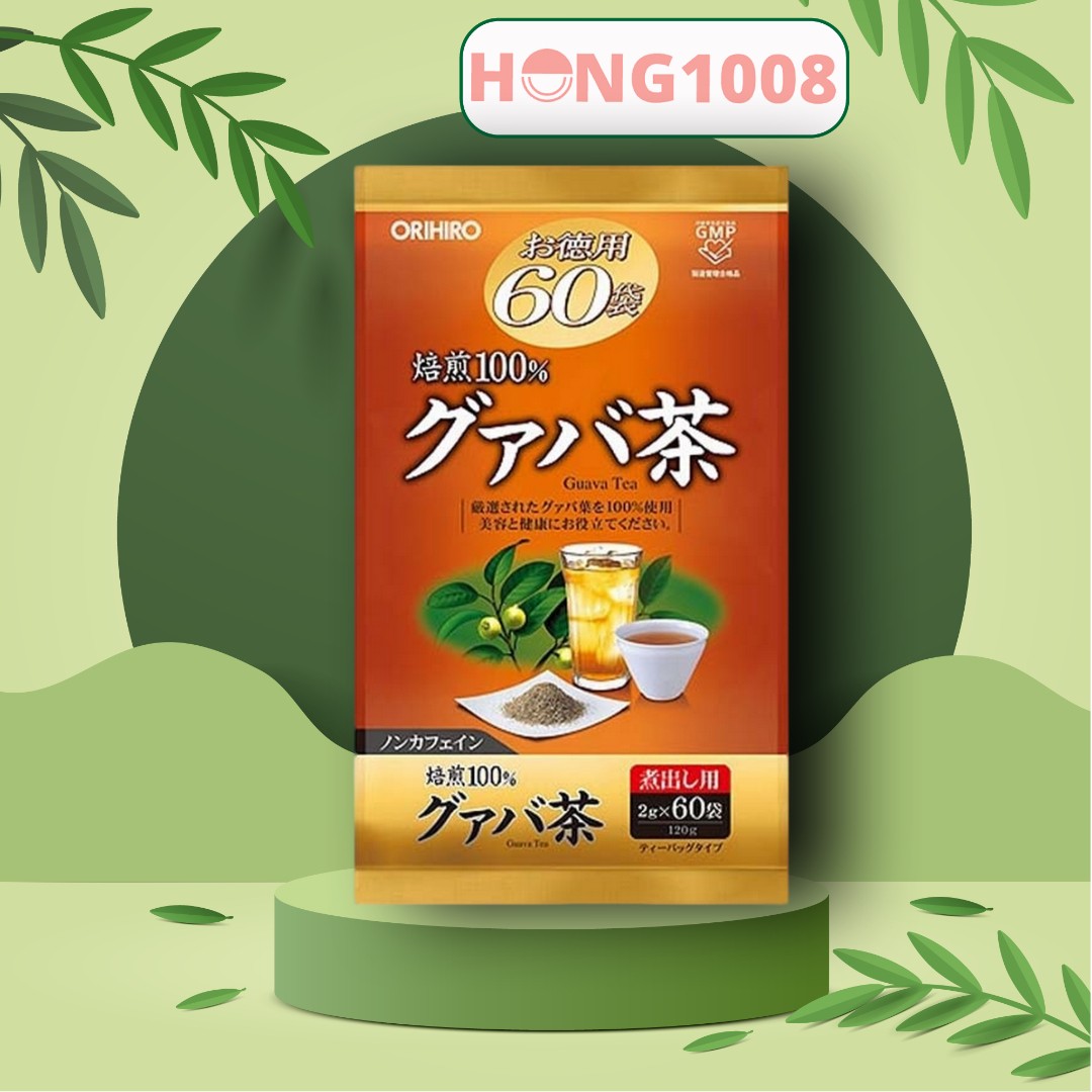 Trà Lá Ổi Guava Tinh Chất Lá Ổi  Orihiro Nhật Bản - Trà ỔI túi 60 gói nhỏ - Shop Hong1008